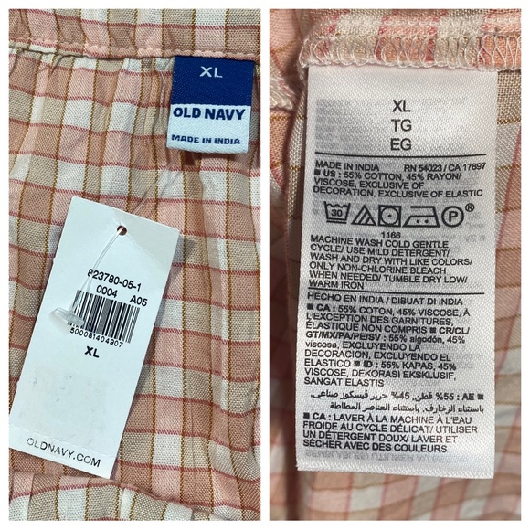 Old Navy X-Large Prairie Gingham
Peach Cocoa Plaid Tiered Cotton... - Picture 14 of 14